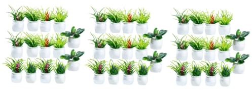 Genérico Soporte para plantasTOYANDONA 42 Piezas de Plantas de Interior en Maceta, Juguete Verde, suculentas Artificiales en macetas, espárragos Artificiales, Tallo de Helecho Artificial, Resina fals