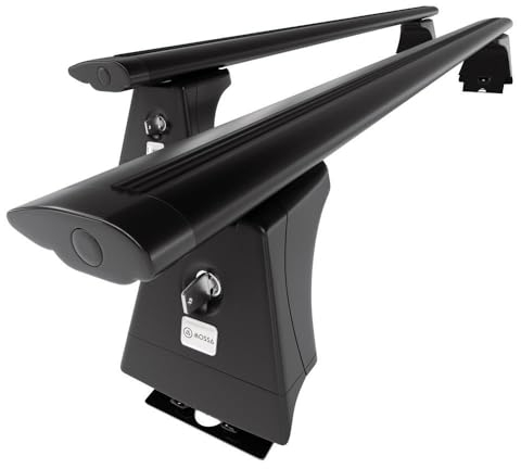 Mossa Barres de Toit en Aluminium adapté pour Peugeot Boxer II Van (2006-2014) - Porte-Bagages de Voiture Noir - Points de Montage 1