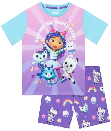 DreamWorks Gabbys Dollhouse Pigiamas | Pigiama Corto Bambina | Pigiamone Gabbys | Multicolore 6-7 Anni
