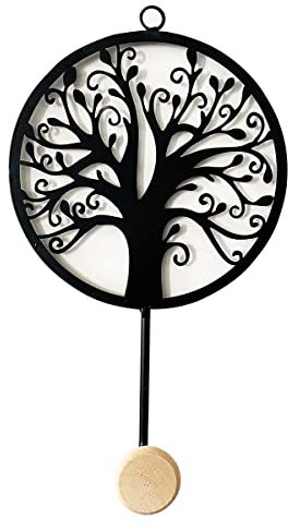 Set de 3 Adornos Pared Decorativos de Metal Perchas Árbol Vida con Hojas. Percheros. Cuadros y Apliques. Decoración Hogar. Regalos Originales. 18 x 5,50 x 28 cm.