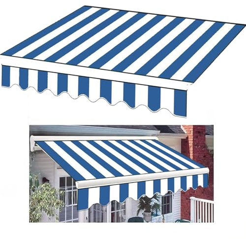 Tenda da sole retrattile in tessuto di ricambio impermeabile per porte di finestre e tende da sole in tela per coperture per patio per ombra e pioggia, copertura di ricambio durevole