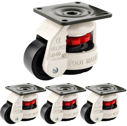 LDHHYH 4 stycken tunga lasthjul, 50 mm lyftrullar, industrirullar med platta, möbelhjul, tung last, arbetsbänk 50 mm hjul för möbler, arbetsbänkar, maskiner