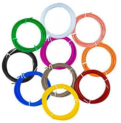 3D Stift Filament PCL 10 Stück 1,75 mm Mit Vorlagen Buntes 22 Muster 10 Farben 3doodler Nachfüllpacks 3D Druckstift Filament Materialien Set Kindersichere Flexible Filamentkerne für Kunstskulpturen