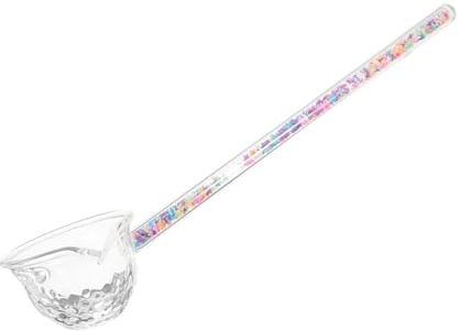 SHOWERORO Glass Tea Spoon Delicate Serving Spoon Spout for Brewing for Dessert and Tea Rituals