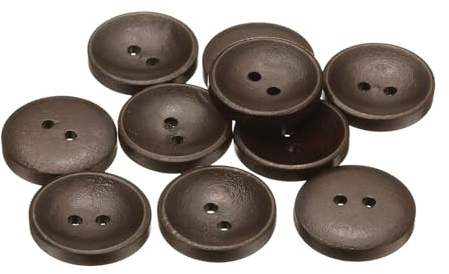 QUARKZMAN 10 Stück Knöpfe 20mm Holzknöpfe 2 Loch Buttons, Bastelknöpfe Vintage Rund Nähknöpfe Ersatzknöpfe für DIY Dekoration Mäntel Kleidung Strickjacke, Dunkelbraun