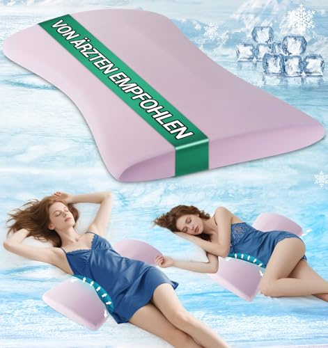 Hypuno Almohada lumbar ortopédica – Alivia el dolor de espalda: almohada de espuma viscoelástica con efecto de enfriamiento, ideal para dormir de lado, espalda y boca abajo | Cojín de apoyo lumbar