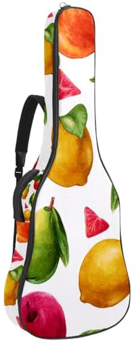 Bunte Augäpfel Spinnennetz hinter Akustikgitarrentasche, dick gepolstert, wasserdicht, Gitarrentasche für 101,6 cm, 104,7 cm, 106,7 cm (40 Zoll) Gitarren, Mehrfarbig 02, 42.9x16.9x4.7 in, Lässiger