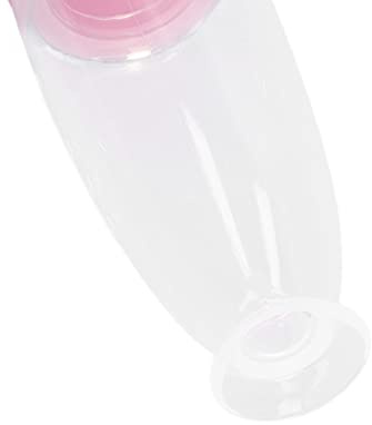 Cuchara para biberón con cubierta de filtro, cuchara para alimentación infantil, diseño de ventosa, herramienta de alimentación portátil ligera de tipo extrusión para viajes al (Rosa)