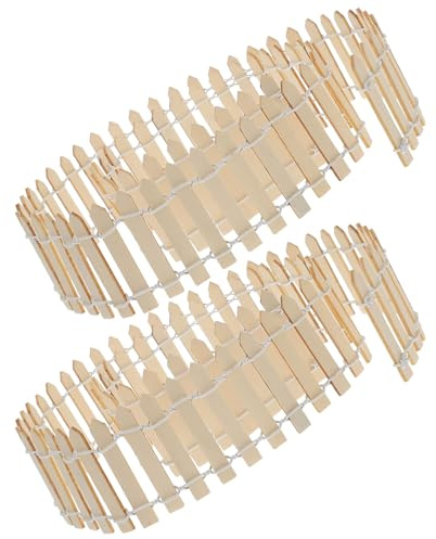 TOYZFRIENDY 2 Pièces Miniature Clôture Jardin Bois Naturel Décoration Micro Paysage DIY pour Maison de Poupée Accessoires Mini Jardin et Village de Noël Lot
