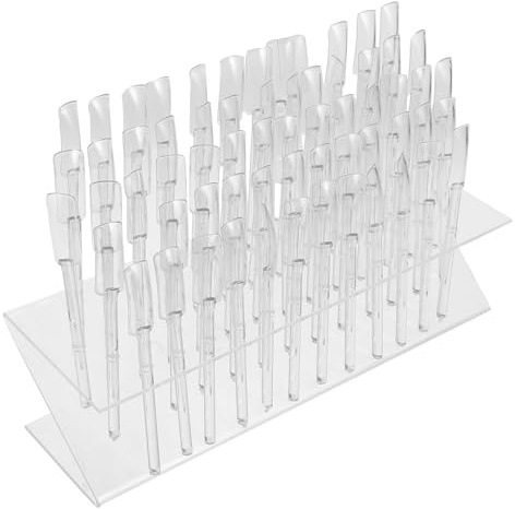 SEWACC Présentoir à Vernis à Ongles de Z, Petit Modèle 64 Emplacements, Organisateur Portable pour Bâtonnets D'entraînement Nail Art, Support de Présentation Couleurs Vernis Gel,