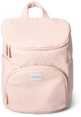Suavinex, Mochila Maternidad, Ideal para Accesorios Lactancia, Rosa | Bolsa Térmica, Ajustable al Carro del Bebé, Espaciosa con Bolsillos Interiores, con Cremalleras, Resistente Humedad