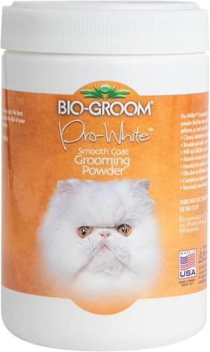 Bio-Groom - Pro-White Smooth Pulver - Hundepflege - Hundetrockenshampoo - Absorbiert überschüssige Feuchtigkeit und Öl - Wirksam bei Rassen mit rauem Fell - 170 g