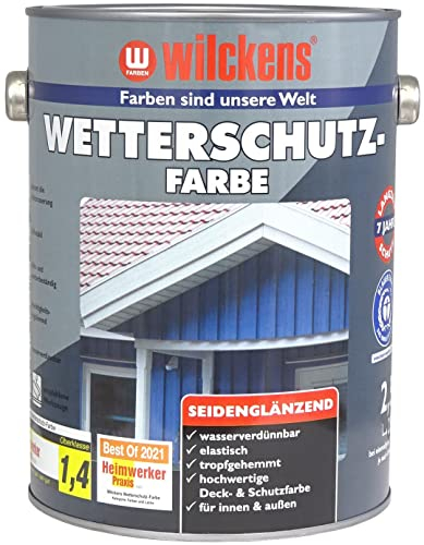 Wilckens Wetterschutzfarbe seidenglänzend, 2,5 l, RAL 5014 Taubenblau