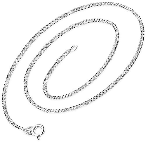 CLEVER SCHMUCK Silberne feine Panzerkette 1,3 mm breit und 55 cm lang Sterling Silber 925 in Geschenkfaltbox