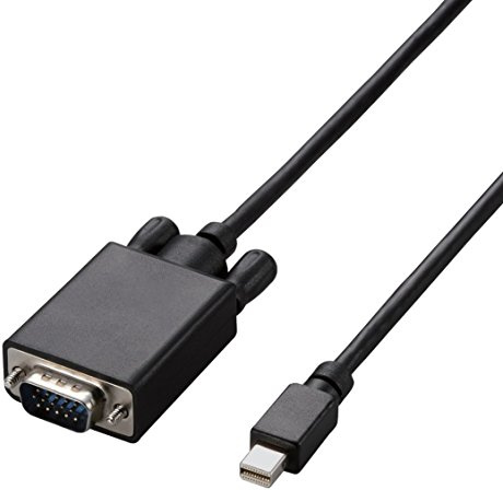 ELECOM Mini Display Port - VGA Conversion Cable 2m [Black] AD-MDPVGA20BK (Japan Import)