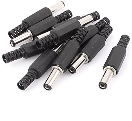 sourcingmap 5.5x2.1mm DC Male Connector Power Supply Ends Solder Adapter DIY DC Barrel Connectors Replacement 10 Pack