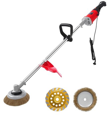 Pulidora Lijadora Multifuncional Eléctrica 6 Velocidades 220V Profesional para Suelo Hormigón, Pared, Desoxidar Metal - Incluye Disco Diamante 180mm y Cepillo Alambre 200mm