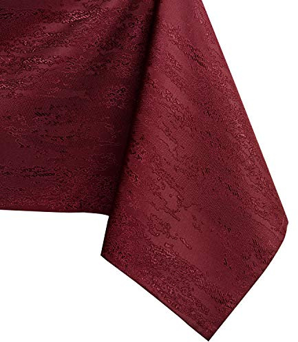 AmeliaHome 100x100 cm Tischdecke Tischtuch Tafeldecke Fleckschutz Vesta | Lotuseffekt Abwaschbar Wasserabweisend Ornament Bordeaux