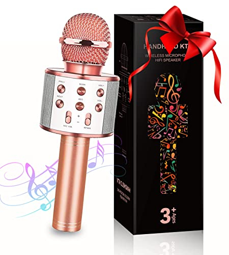 GeschenPark Microfono Karaoke per Bambini, Giocattolo e Regalo - Regalo Portatile Karaoke Microfono, Giocattoli per Bambini 3-12 Anni Regalo Bambina 4-10 Regali di Natale Bambini