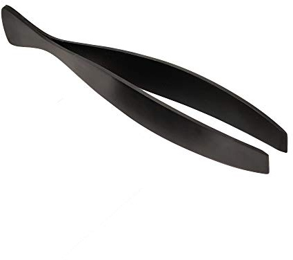 O'Creme Fish-Bone Tweezers with Wide Tip (Black)