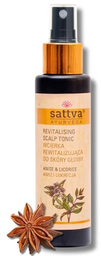 Tónico para el cabello SATTVA con anís y regaliz – Revitaliza, hidrata y calma el cuero cabelludo – Tónico natural para cuero cabelludo seco y picor – Sin alcohol – Aroma dulce