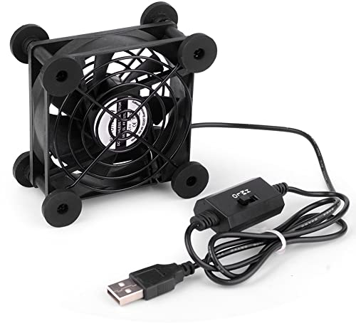 euroharry Ventilador de PC USB 80MM Mit 3-Gang verstellbarem 5V / 0.3A USB-Lüfter, mit Metallgrillschutz Gehäuselüfter zum pc/Laptop/Stereo-Vollverstärker