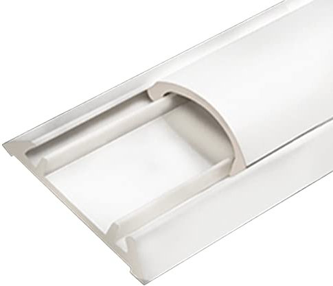ZJMAMA Gaine Cable Chemin De Câbles en PVC, Housse De Protection pour Cordon Résistant Aux Intempéries Blanc, Canal De Cache-Fil Auto-adhésif pour Plafond, Coin, Sol (Size : 68x19mm)
