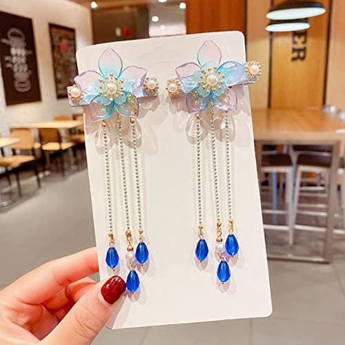 Haarnadel im antiken Stil mit Quaste, lange Kette, Perlen, baumelnder chinesischer Hanfu-Kopfschmuck