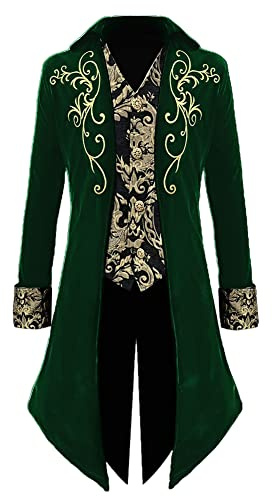 Apocrypha Mens Medieval Steampunk Tailcoat Victorian Prince Jacket Frock Coat