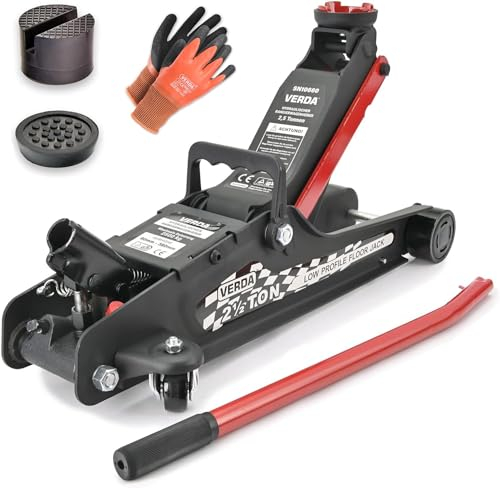 Profi Hydraulischer Wagenheber 2,5T 85-385 mm, 14 kg! SCHWER, 2X Gummi PKW SUV Rangierwagenheber Auto Heber Modellwahl Profi Wohnmobil, Geländewagen Profi (Wagenheber 2,5T)