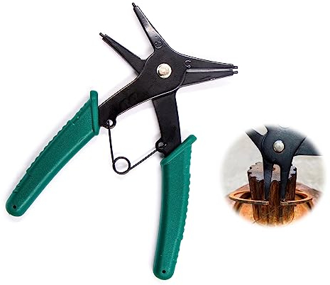 Pinze Per Anelli Sicurezza Scatto - Acciaio Al Carbonio Pinza Seeger Elastici Snap Ring Pliers Strumento 2-In-1 La Rimozione Di Interni Ed Esterni Con Doppio Uso Per Diametro Da 10 mm 40 mm