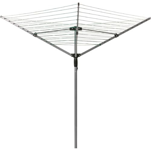 Etendoir à Linge Rotatif à 4 Bras, Séchoir de Jardin Permanent avec 40 m d'espace de séchage