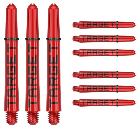 Target Darts Shaft – Target Pro Grip Tag Shaft (9er Pack) Multipack Shafts, Profi Dart Zubehör, Dart Shaft Set (7 Farbkombinationen) - In Längen Kurz/Intermediate/Medium