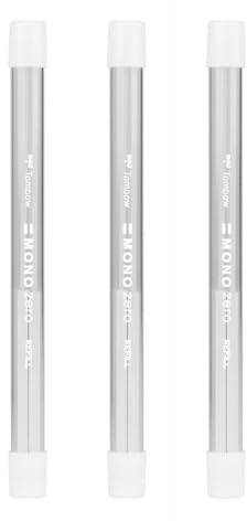 TOMBOW 3 Tuben à 2 Minen für Radiergummi, Mono Zero, rechteckige Spitze, 2,5 x 5 mm