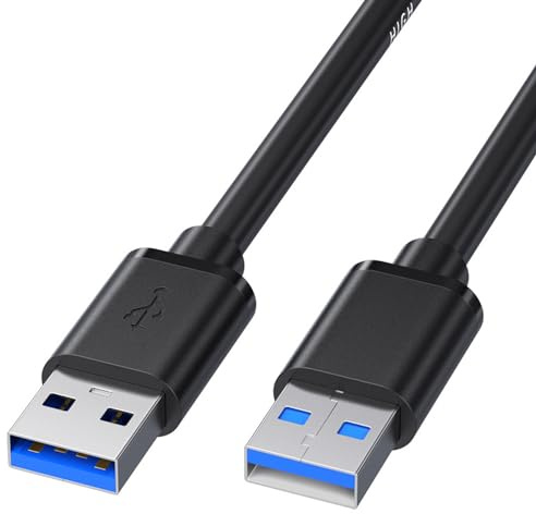 VMOJO USB 3.0 A-auf-A Kabel 50cm,USB-A Stecker auf Stecker,Schwarz | Superspeed-Datenkabel für PC,Laptop,USB-Hub,Festplattengehäuse & Monitor – stabil,flexibel und Plug & Play