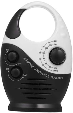 Mikikit Tragbares Duschradio Am/fm Radio Mit Einstellbarer Lautstärke Kompakt Für Badezimmer Und Outdoor Langlebiger Akku