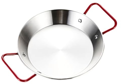 Ponixa Paellera de acero inoxidable con asas rojas (22 cm for 1 person)