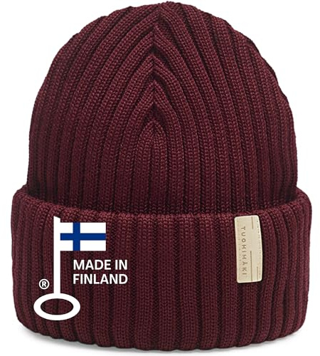 TUOHIMÄKI Merino Mütze aus 100% Merinowolle – Made in Finnland – Beanie Herren & Beanie Damen – Warme Wintermütze Herren – Weiche Strick Mützen Damen – Schwarze Premium Herren Mütze Winter, One Size