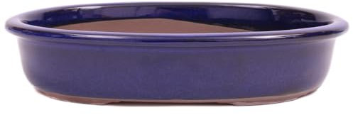 Bonsai - Schale oval 25 x 18 x 5.5 cm frostfest blau aus Japan 30009