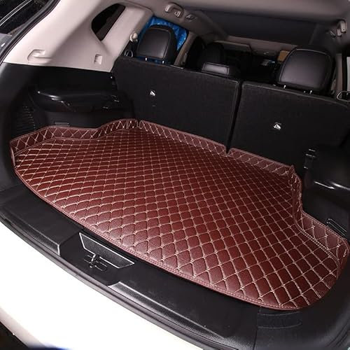 yishao Auto Kofferraummatte für VW Touran 2010-2015, Kofferraummatten Zubehör Set Anti Rutsch Matte Perfekte Passform,Brown