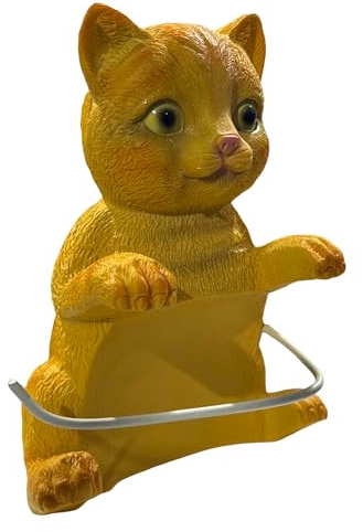 Fenayuu Katzen Klopapierhalterung, 3D Toilettenpapierhalter Harz Kätzchenform, Wandmontierter Taschentuchspender Für Papierrollen In Standardgröße, Ohne Bohren