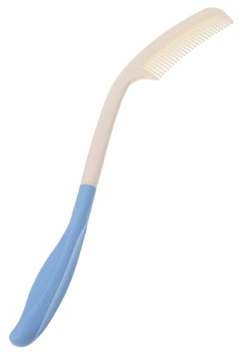LOORGVEL Peigne à Cheveux Stimule la Circulation Sanguine et Masse le Cuir Chevelu Incurvé à Long Manche en Plastique pour Seniors pour Usage Quotidien en Maison de Retraite