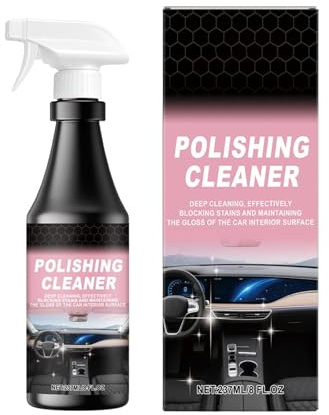 Generico Pulitore Lucidante - Spray Lucidante per Interni in Pelle da 237ml- Prodotti per Pulizia Durevole per Parabrezza Gomma Auto Metallo Sedili Pelle Vetro Tessuto Viaggi Stradali