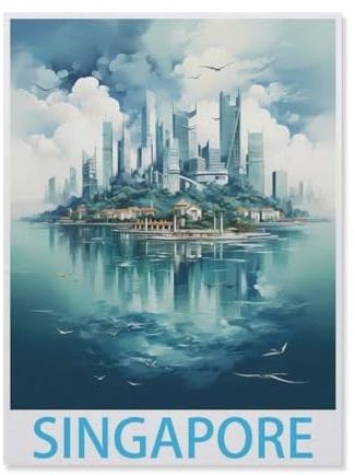 Singapur，Puzzles 1000 Teile für Erwachsene, Klassische Puzzle Kinder Puzzle Herausfordernde Und Schwierige Rätsel für Erwachsene Und Jugendliche（38x26cm）-IC94