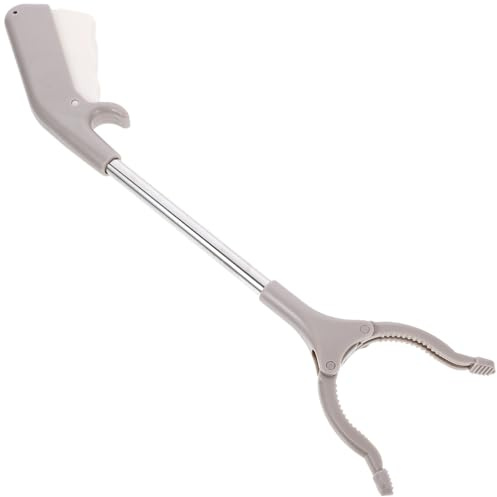 HIAKDOFT Ramasseuse à Ordures Légère 2pcs en Acier Inoxydable Poignée Ergonomique pour Ramassage Extérieur et Étagères Hautes