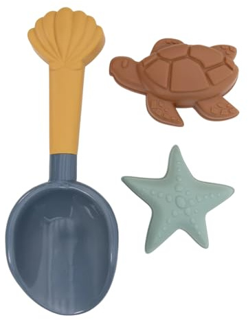 Little Dutch Sandspielset 3-teilig - Schaufel und Förmchen - Sandspielzeug Strandspielzeug Sandkasten - für Jungen ab 18 Monate - Ocean World
