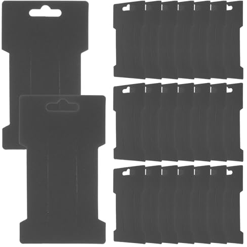 PERSELOSO 100 Stück Schwarze Haarspangenkarten aus Papier zum Verpacken und Präsentieren von Selbstgemacht Schmuck und Haarschmuck mit Praktischer Displayfunktion
