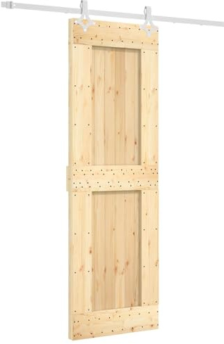 vidaXL Sliding Door 70 x 210 cm Solid Pine Wood (Untreated)