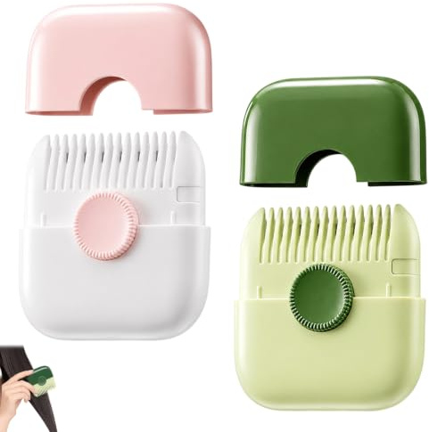 Lot de 2 appareils d'élimination des fourches, tondeuses et tondeuse à cheveux, idéal pour les voyages et les soins quotidiens des cheveux, design compact en rose et vert