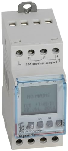 Legrand, AlphaRex³ D22, digitale Wochenzeitschaltuhr, 2-Kanal, 230 V, 56 Programme, Sommer-Winterzeit, 412641
